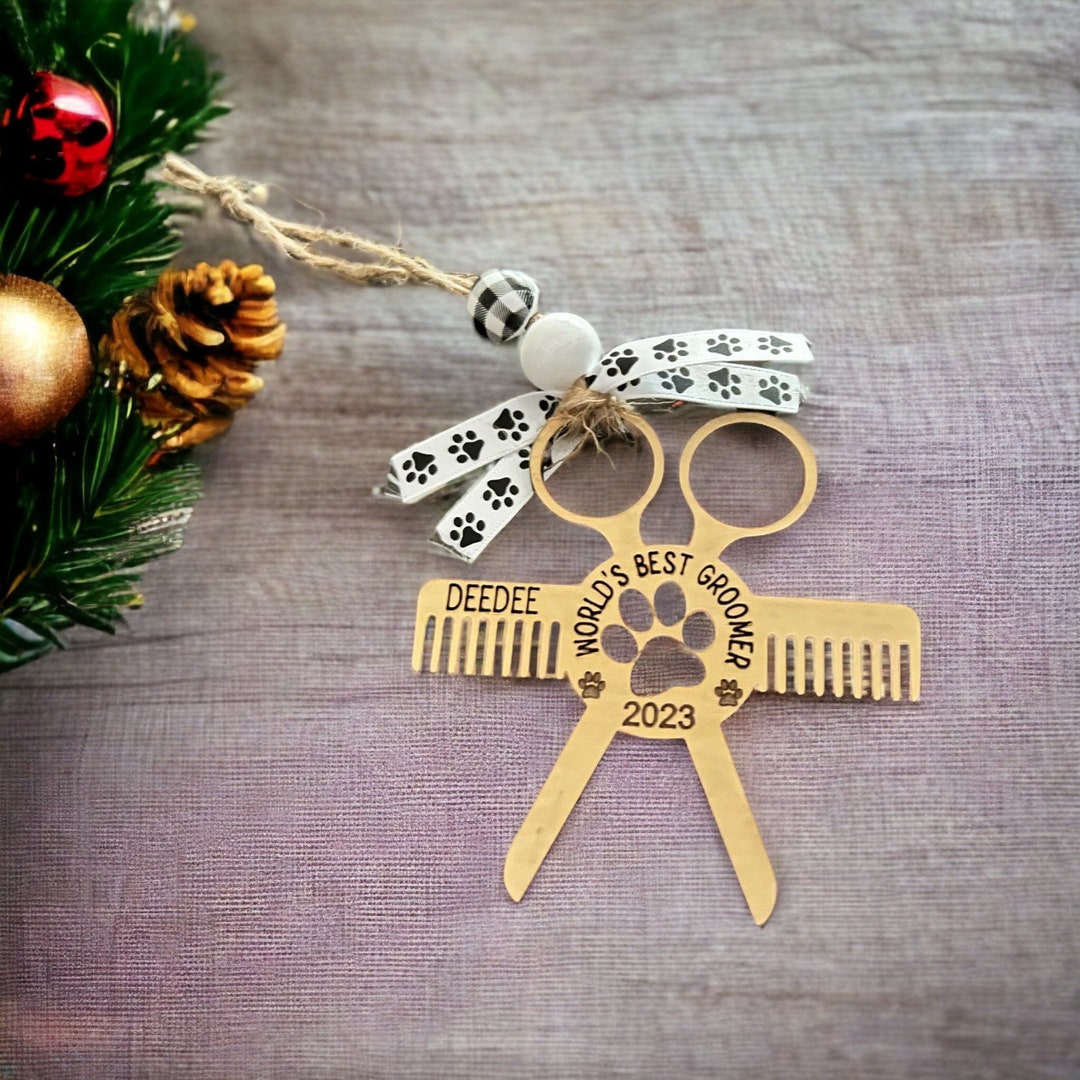 Worlds Best Groomer, Dog Groomer, Christmas, Ornament Etsy