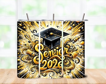 Bicchiere termico da 20 oz per la cerimonia di laurea del 2026 (Senior 2026).