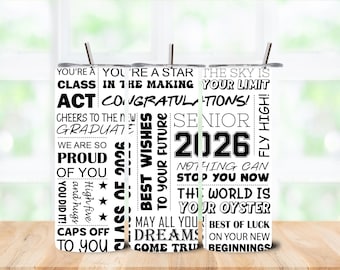 Bicchiere termico da 20 oz per studenti dell'ultimo anno (classe 2026)