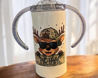 Tazza personalizzata per bambini con tappo intercambiabile e coperchio con cannuccia