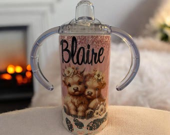 Tazza personalizzata per bambini con tappo intercambiabile e coperchio con cannuccia