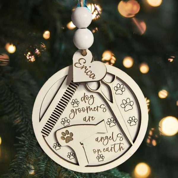 Dog Groomers Are Angels on Earth Christmas Ornament