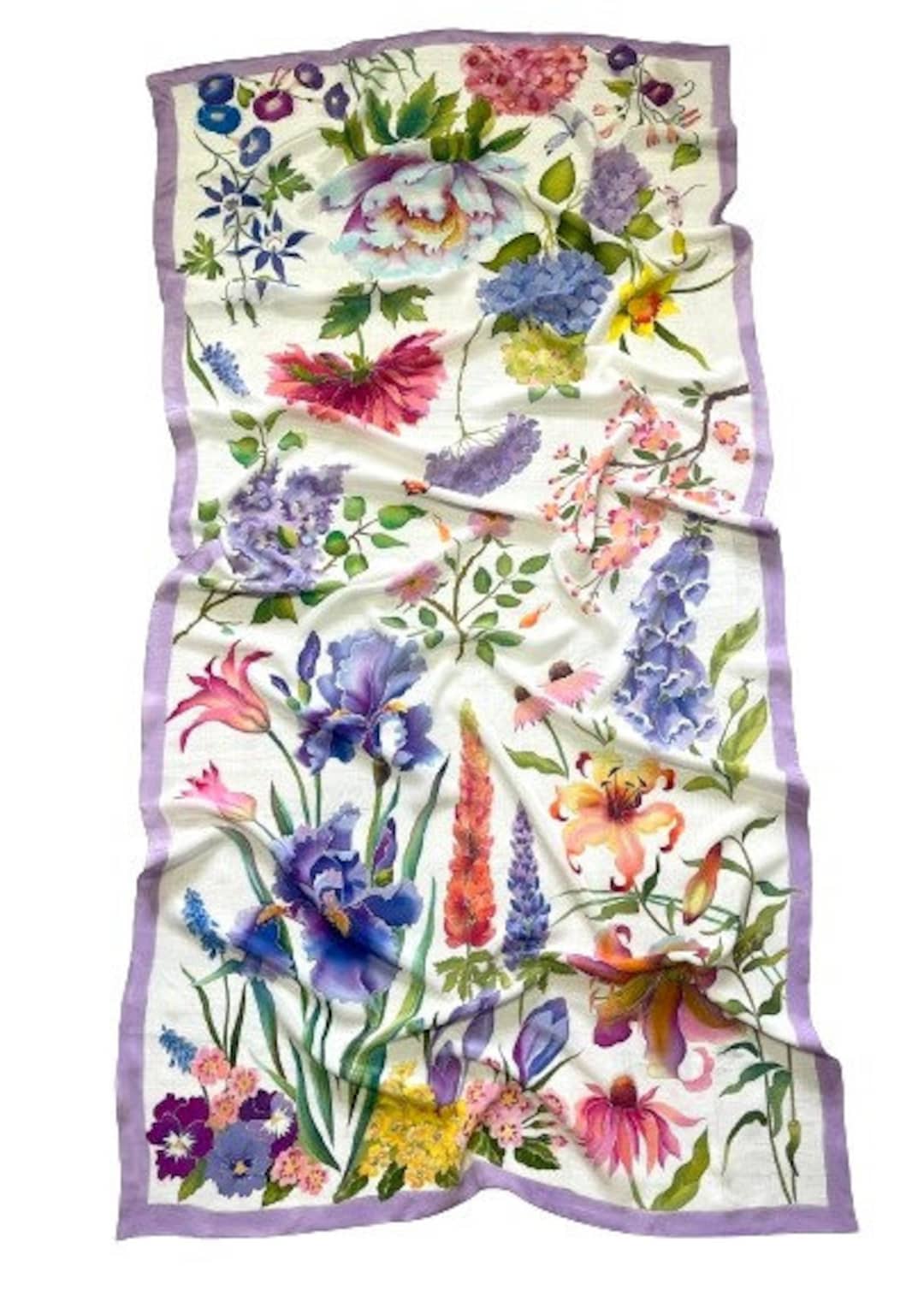 Châle Manton Espagnol XIXème Siècle - Soie Brodée Main Couleur Os - 160x160 Cm