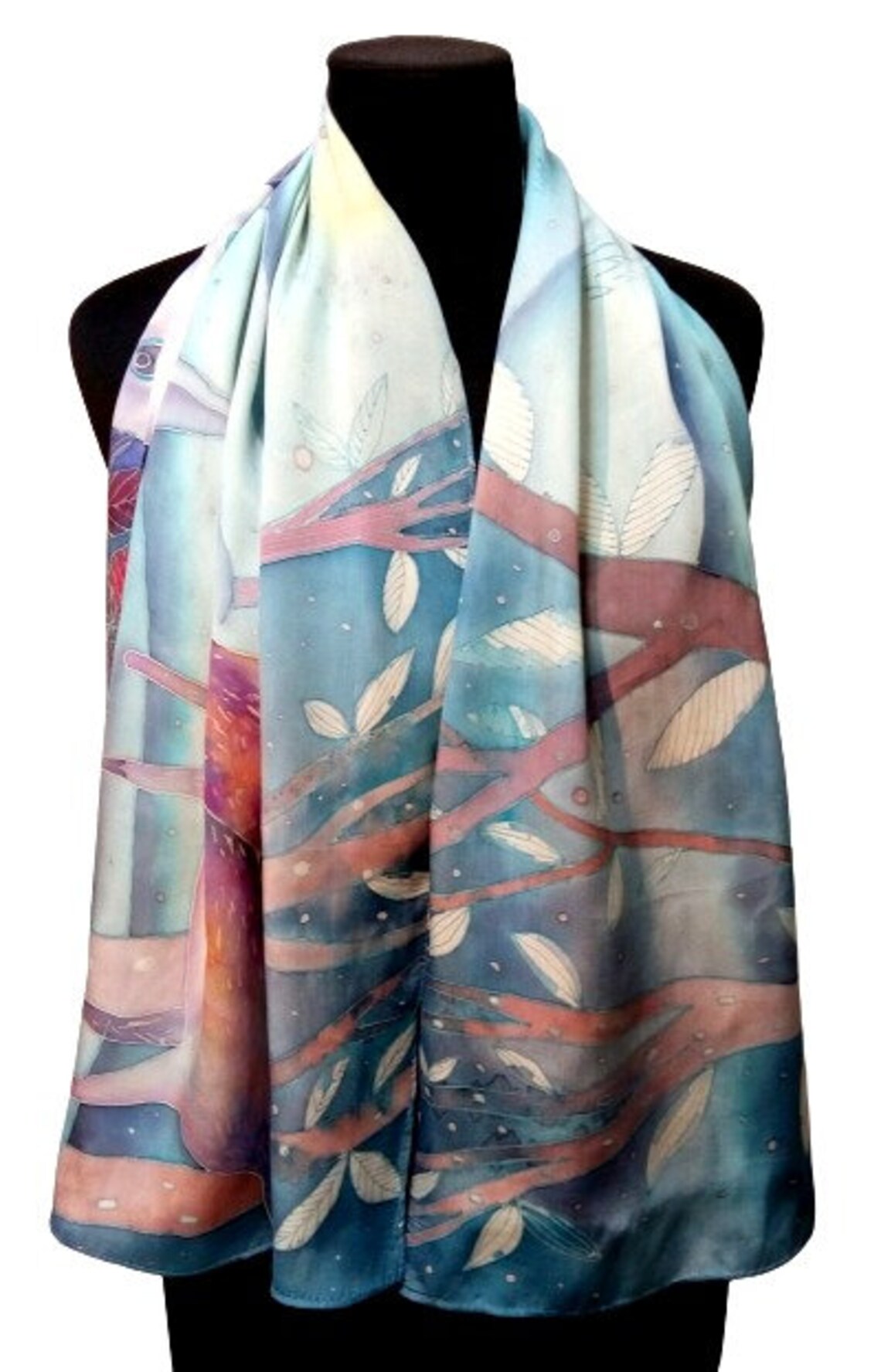 Silk Scarf christmas in the Forest/silk Scarf Etsy