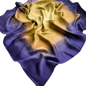 Silk Abstract Scarf Hand Painted Satin Scarf Women&#39;s Scarf Gift Ideas for Women Birthday Gift.