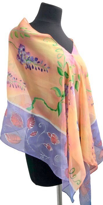 Vintage Zanghellini Exotic Bird Silk Scarf Botanical Chinoiserie Print 34 x 34