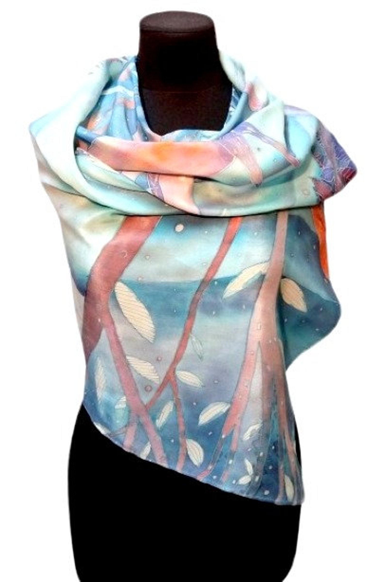 Silk Scarf christmas in the Forest/silk Scarf Etsy