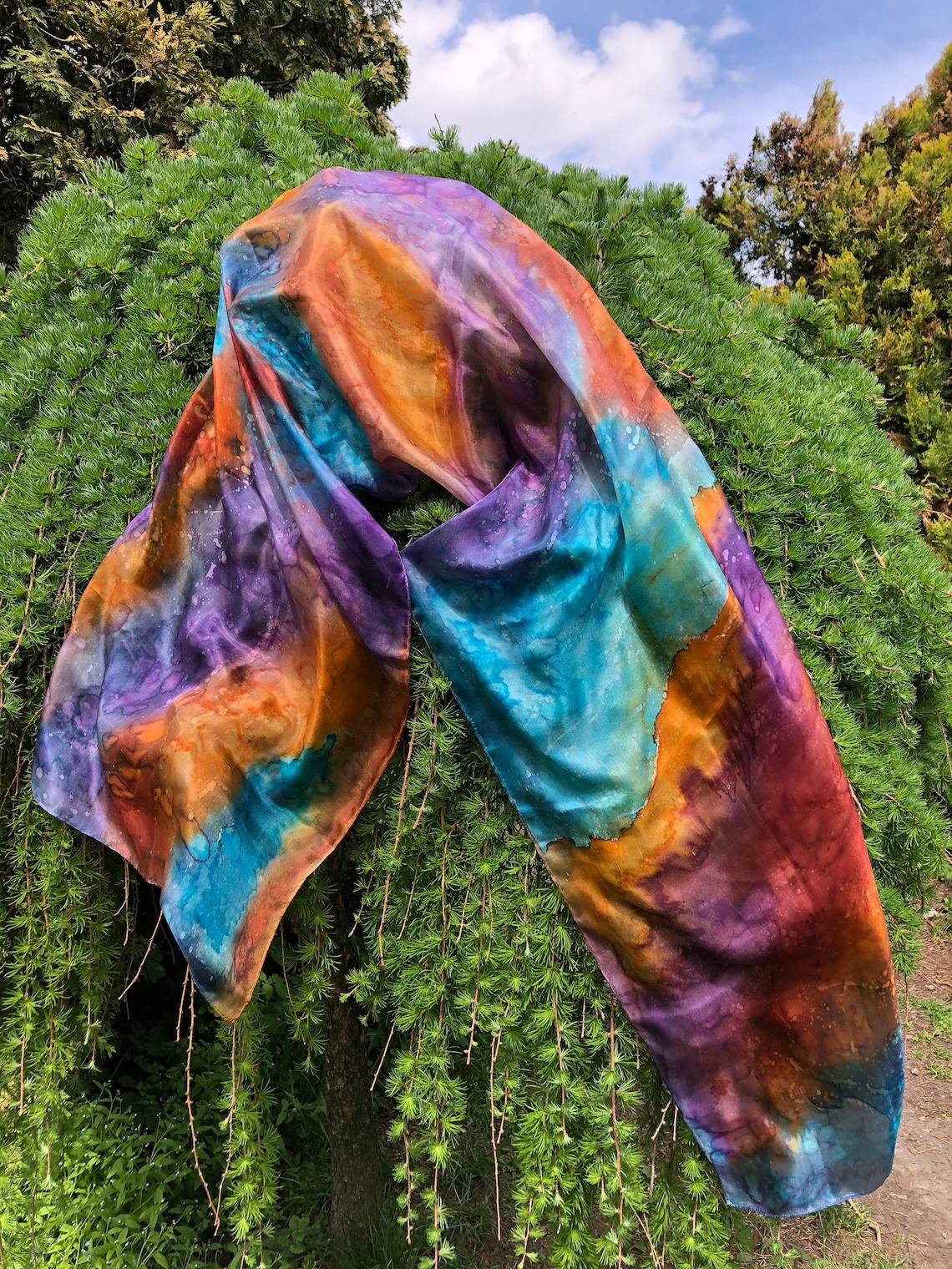 Hand Painted Silk Scarf Natural Silk 100 Gift for Her. Etsy