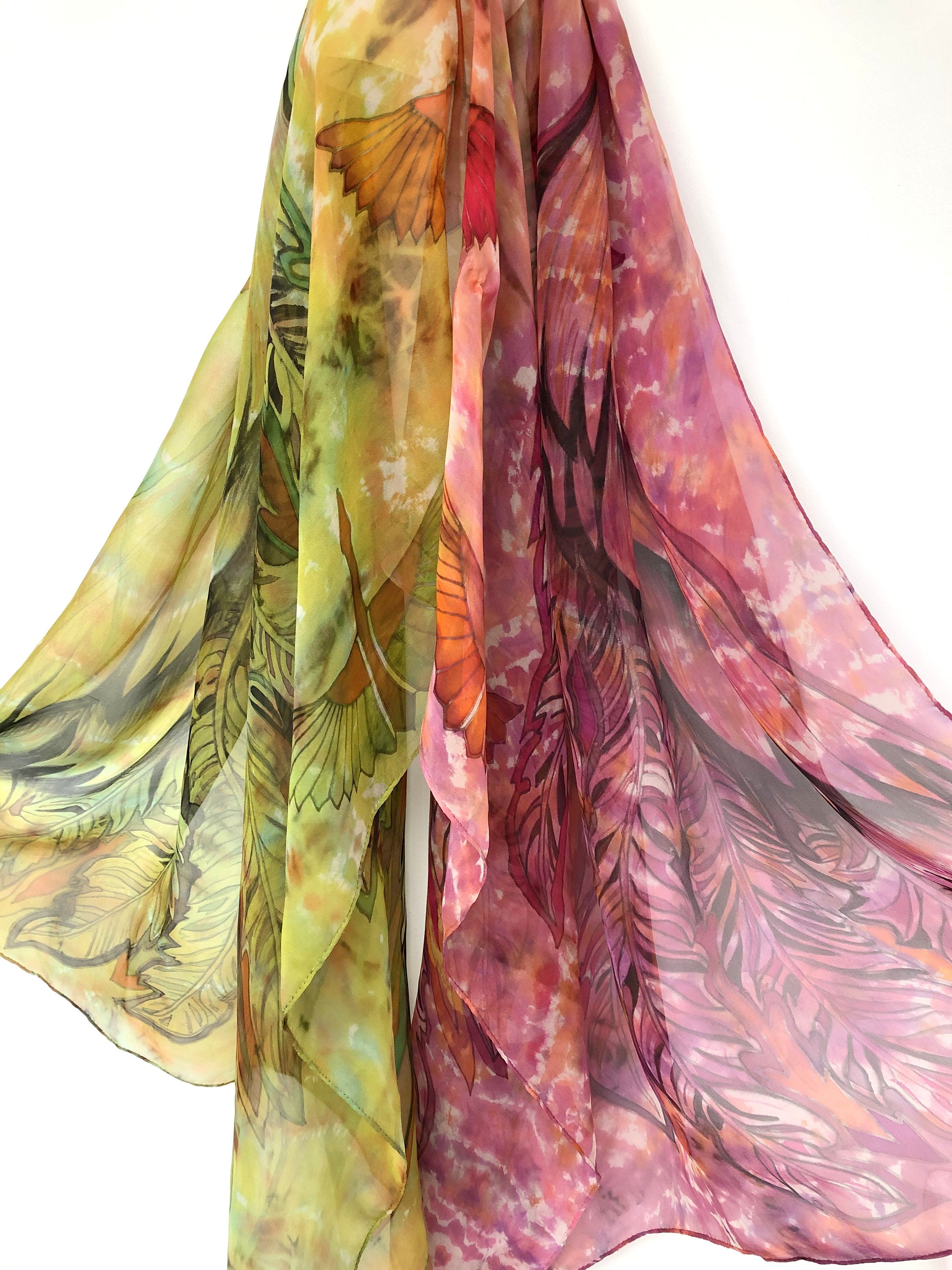 Fantasia silk chiffon giant scarf