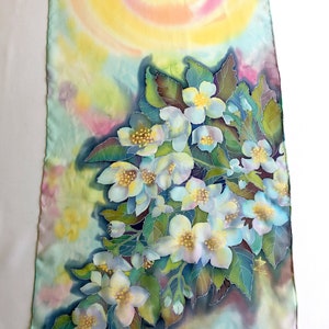 Jasmine Flower Silk Scarf