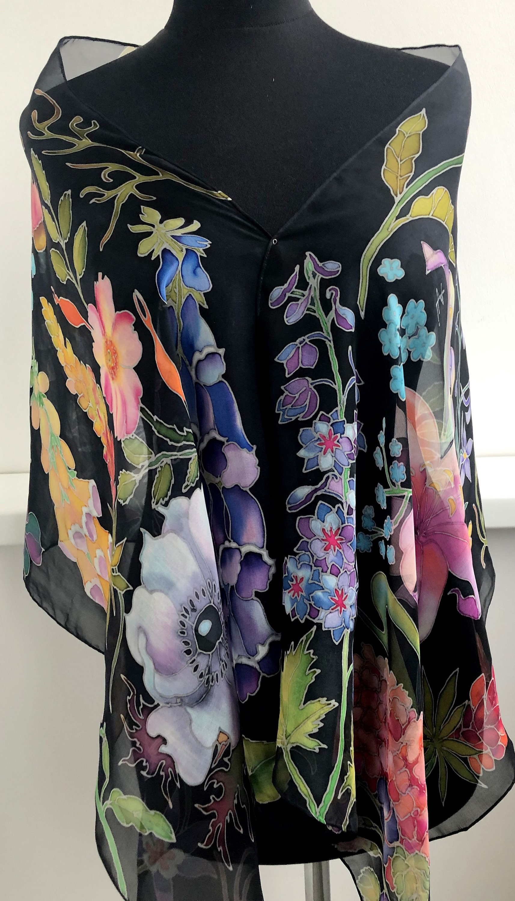 Foulard Châle Femme Écharpe Jardin Des Oiseaux Chanteurs