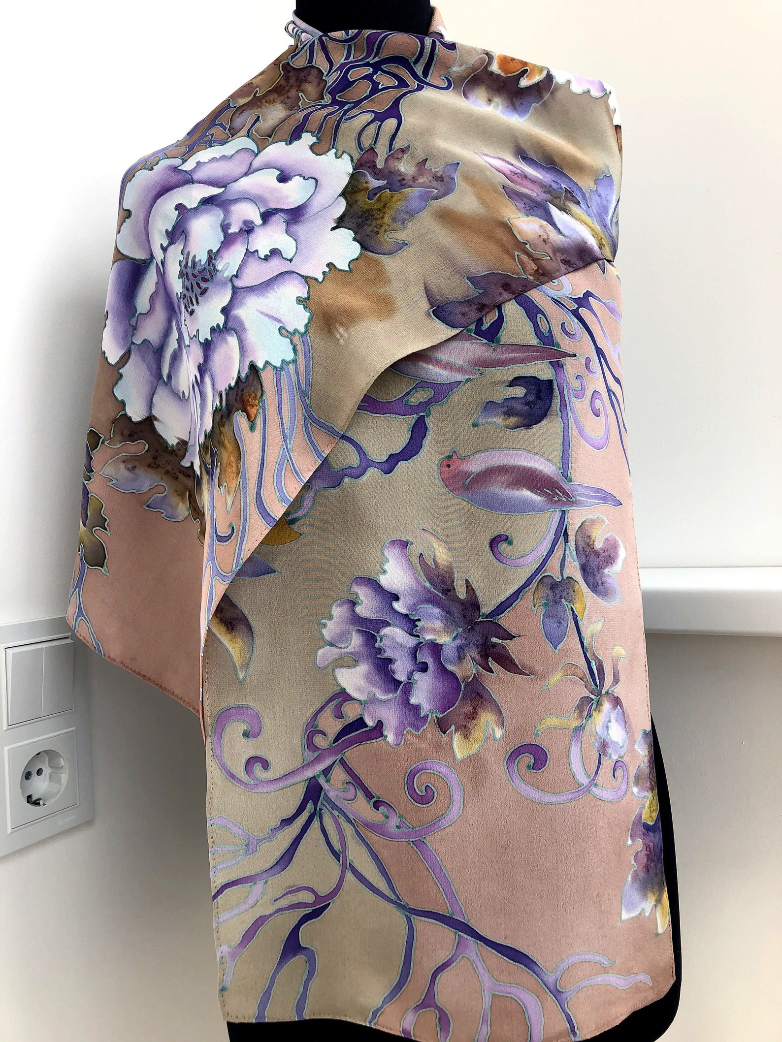 Small Scarf Peonies and Picasso main image 1