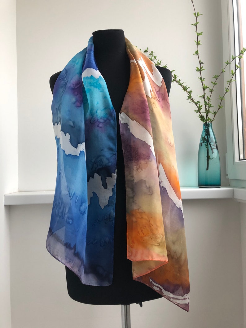 Handprinted Silk Scarf 004