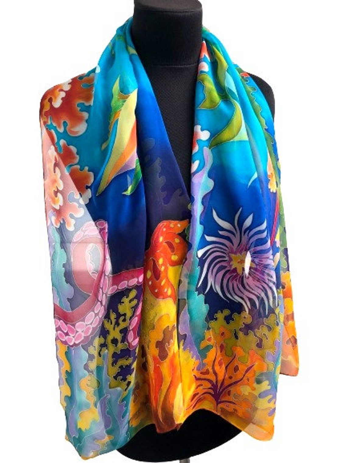World of Shawls 100% cotone tinta unita Sarong, Arancione, taglia unica-L