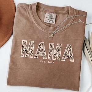 Comfort Colors® Leopard Mama Shirt, Mothers Day Gift, Mom Shirt, Vintage Mama Shirt, Gift For Mom, Mama Shirt, Leopard Mama T-Shirt