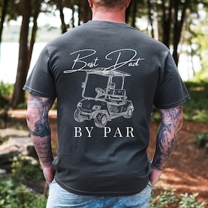 Maglietta grafica Best Dad By Par Golf Cart / Regalo per la festa del papà, regalo di compleanno per il 50° compleanno del papà, regalo per il 40° compleanno per gli amanti del golf