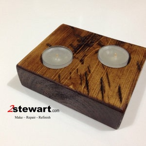 Wooden Tea Light Candle Holder - Table CenterPiece - Rustic Decor Candle Holder - Country Decor WD24- Includes Shipping