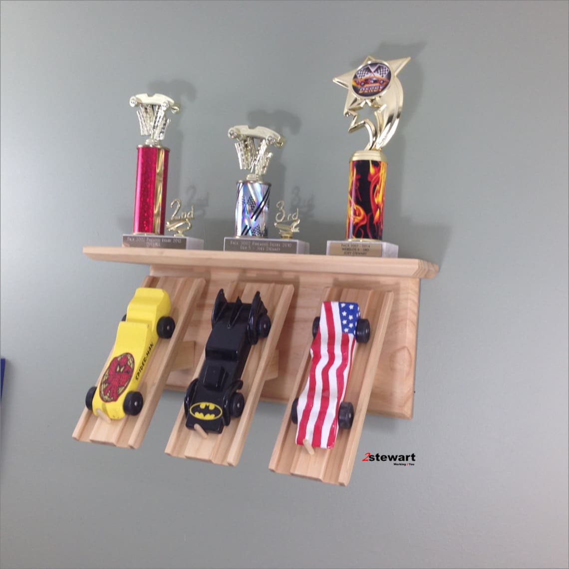Derby Shelf Three Car Display Wall Shelf Pinewood Cubscout Etsy Canada