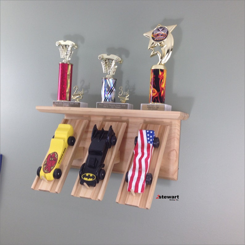 Derby Shelf Three Car Display Wall Shelf Pinewood Cubscout Etsy