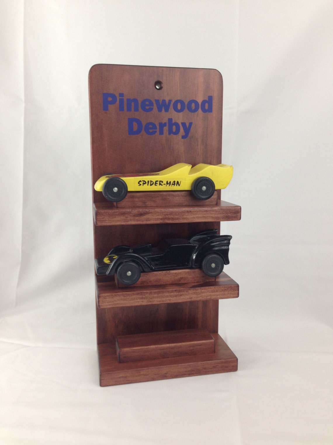 Three Shelf Display Pinewood Derby Car Cubscouts Awana Etsy