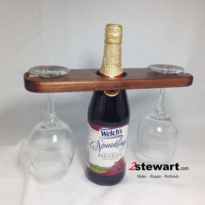 Wine Caddy, Wine Glass Holder, Wine Accessories, Solid Wood - Includes Shipping