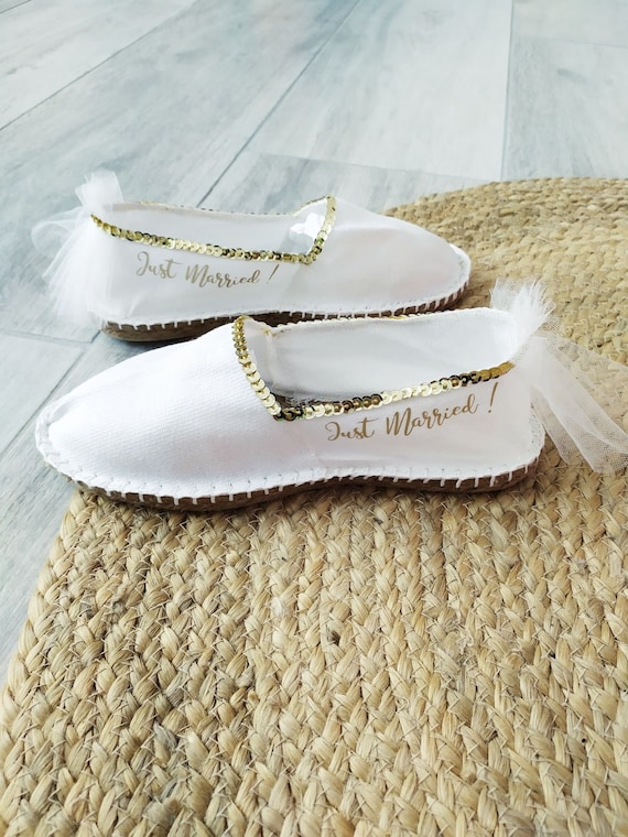 Chaussure mariage personnalis e espadrille femme mariage or