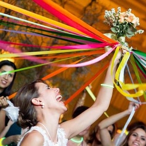 Bride ribbon set, wedding ribbons, bridal bouquet ribbons, bouquet throwing, wedding ribbon, bride round, satin ribbon