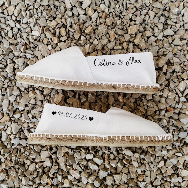 Espadrille, gemischte Espadrille, personalisierter Hochzeitsschuh, böhmische Hochzeit, Hochzeitsgeschenk, böhmische Hochzeit, espadrille Botschaft, Liebe, Liebe