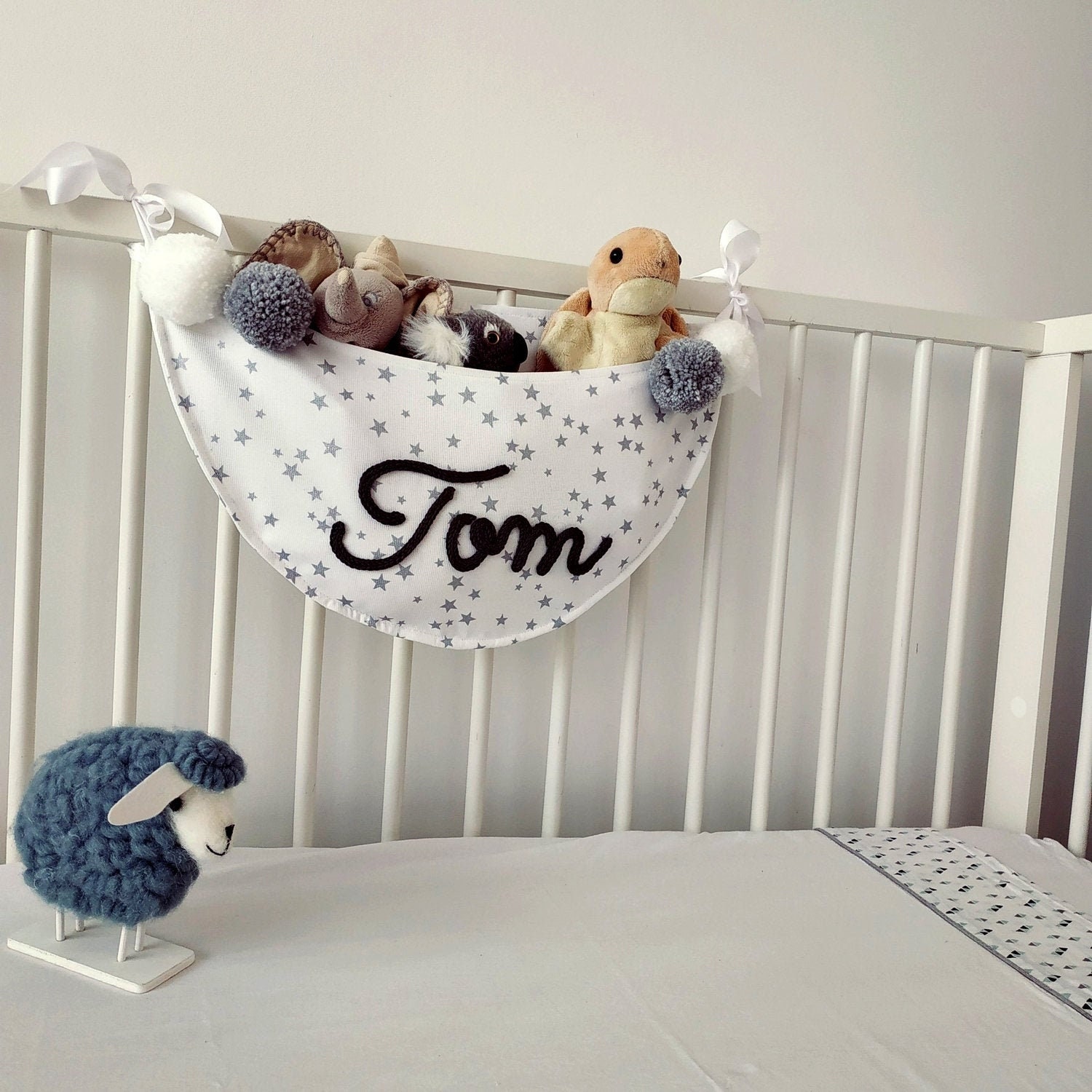 Cadeau Enfant Noel, Decoration Chambre Bébé, Hamac à Doudou, Rangement Doudou, Tissu Étoiles, Cadeau