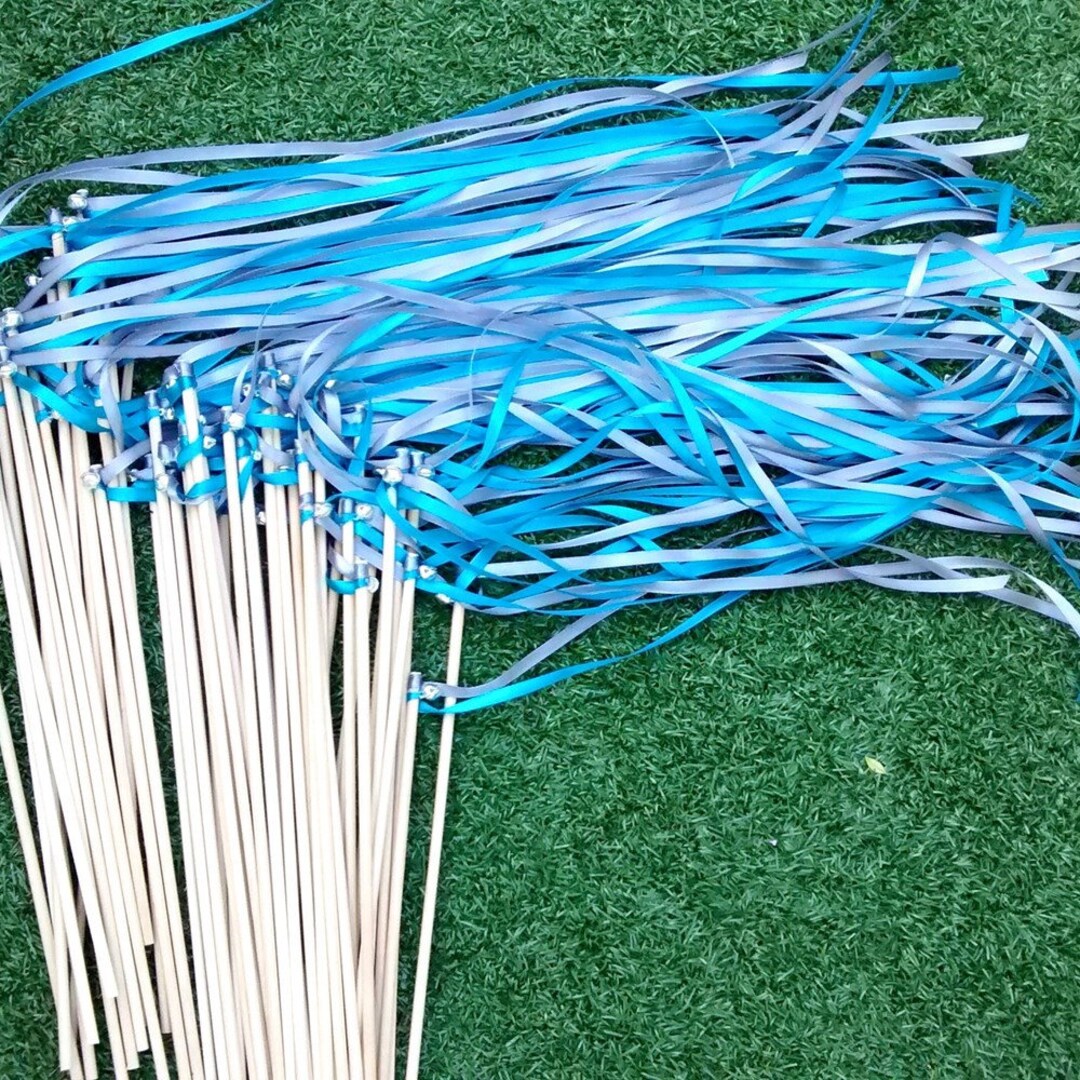 Baguettes Ruban - Volet Lavande Et Argenté Avec Grelots