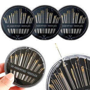 Self Threading Sewing Needles,|Large Eye Sewing Needles|Hand Sewing Needles Set: Stainless Steel,