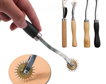 Leren traceerwiel 2 mm 3 mm steekmarkering afstandhouder houten handvat knutselgereedschap