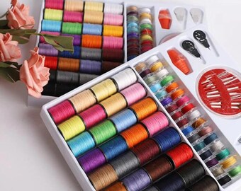 64PCS Sewing Kit Set, Portable Sewing Box, Thread Needle Repair Kit, Household Hand Sewing Supplies, Travel Sewing kit