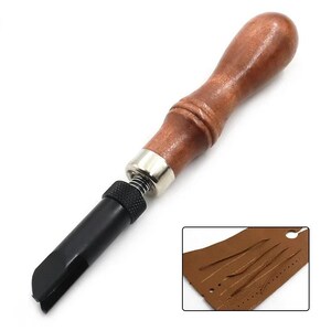 V Shape Groove Cutter Leather Edge Tool DIY Handmade Leather Craft Sharpener