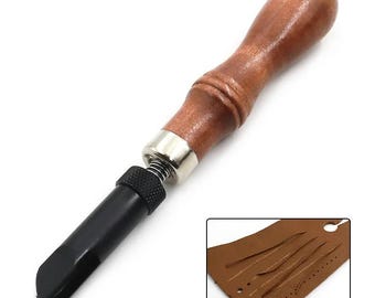 V Shape Groove Cutter Leather Edge Tool DIY Handmade Leather Craft Sharpener