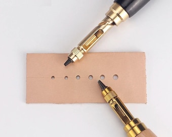 Japanese Screw Punch Tool Kit 6 Tip Hole Punch Set Leathercraft Paper Bookbinding DIY