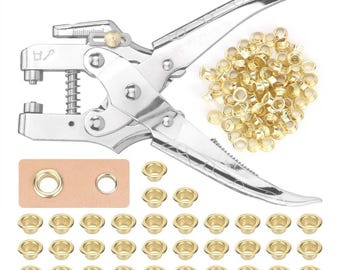 Metal leather eyelet punch pliers set, grommet tool kit for shoes, clothes, handbags