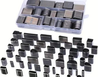 52PC Hollow Punch Tool Set with Storage Box Leather Craft Hole Punch Kit DIY Tools