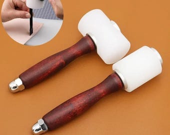Hammer Tool with Wood Handle Leather Craft Mallet Jewelry Carving Hammer DIY Leatherworking Hand Tool Supplies