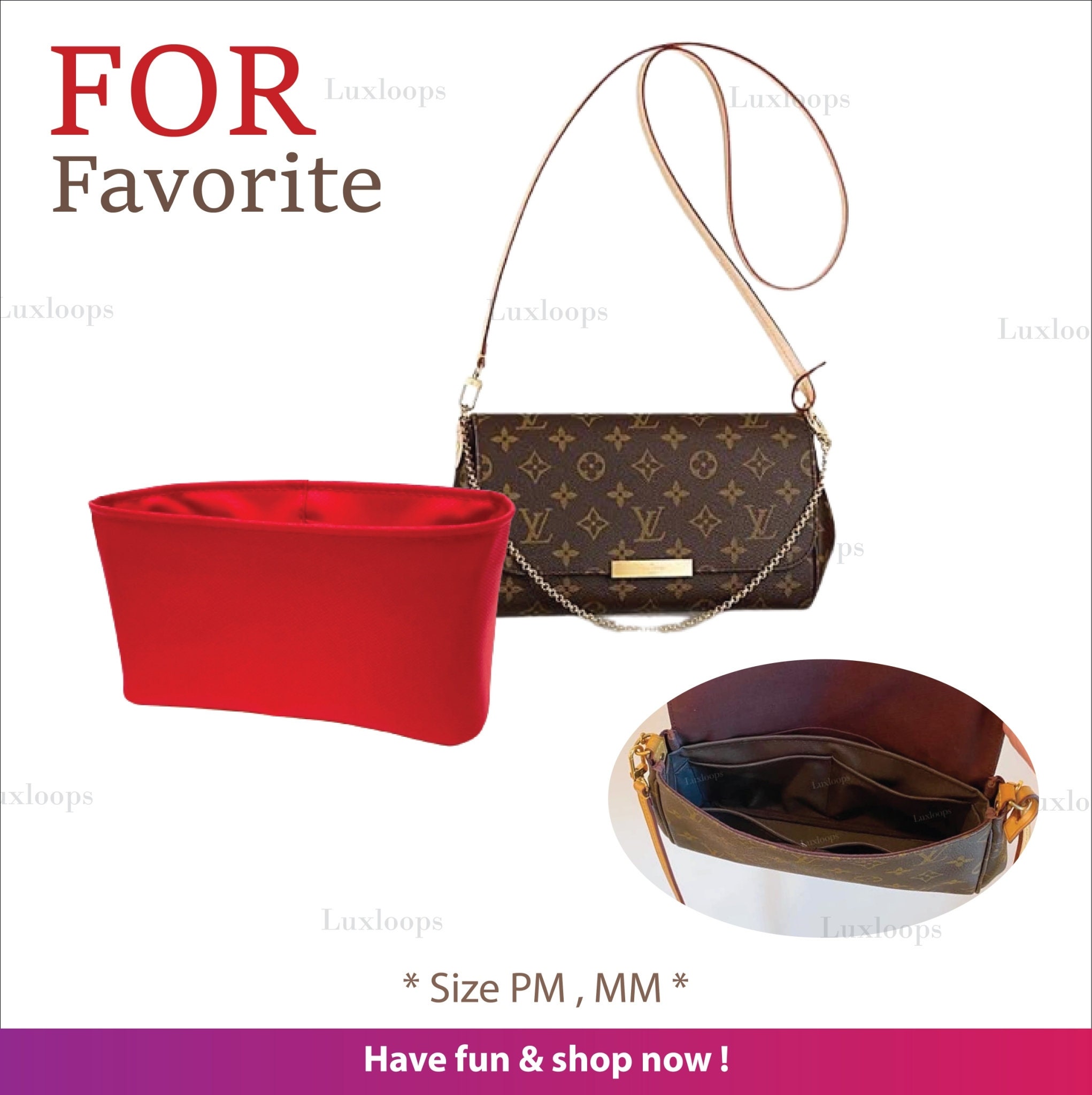 Louis Vuitton Favorite PM Bag Purse Insert