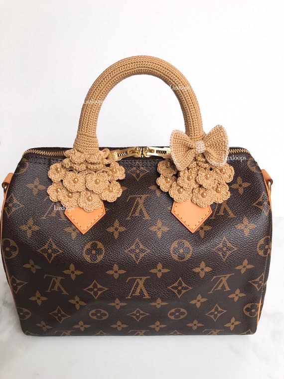 Handmade Crochet Handles cover Louis Vuitton LV Alma Speedy Accessories  Brown 4