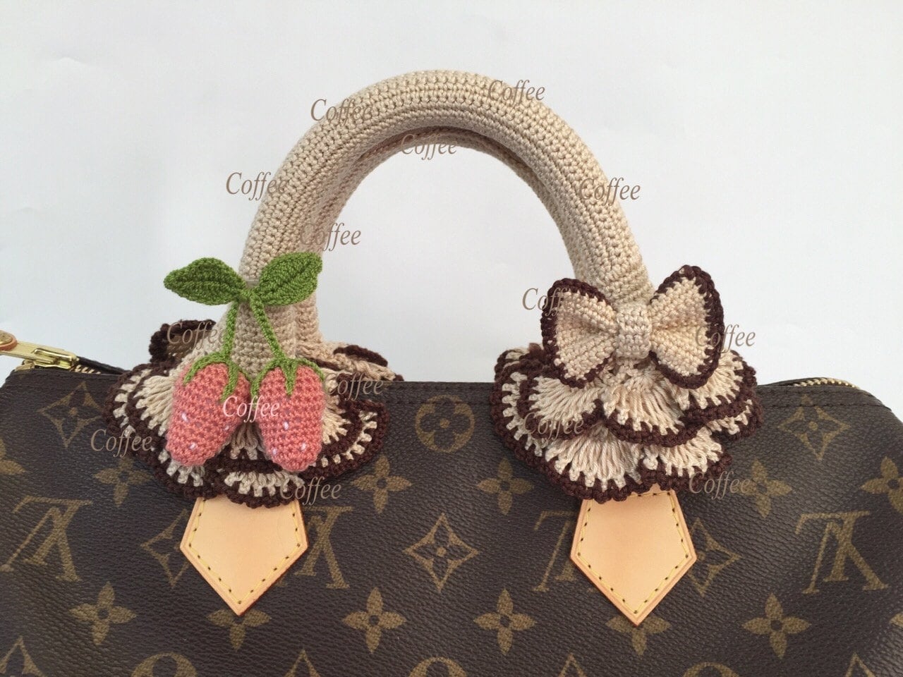 Crochet Handle Cover With Zipper for Louis Vuitton-speedy 