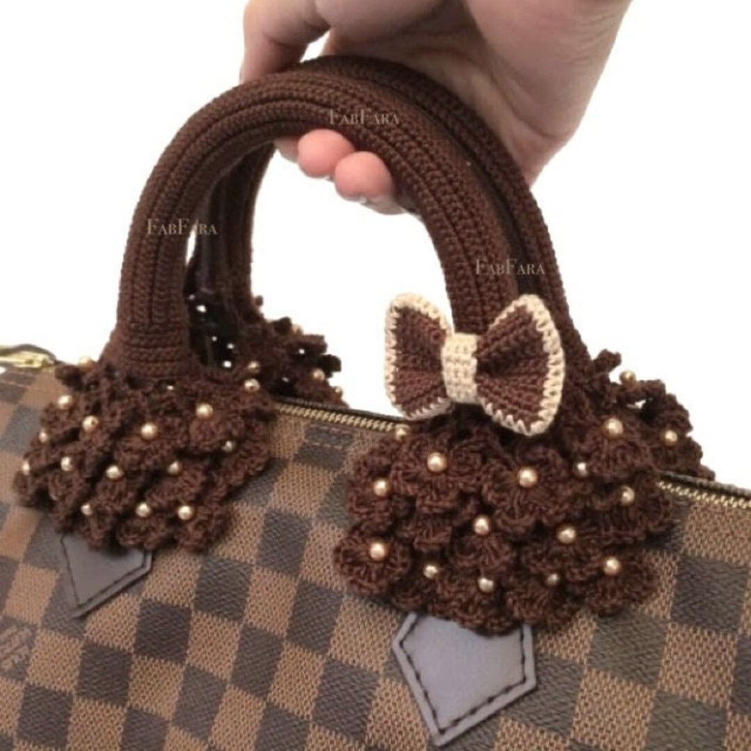 Free Shipping Crochet Handle Cover for Speedy, Alma, Alma BB. Crochet Bag Handle. Handmade Bag
