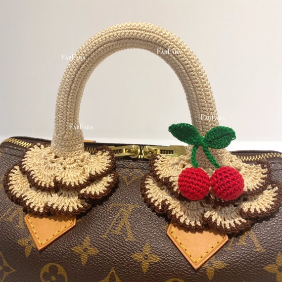 Handmade Crochet Handles cover Louis Vuitton LV Alma Speedy Accessories  Brown 4