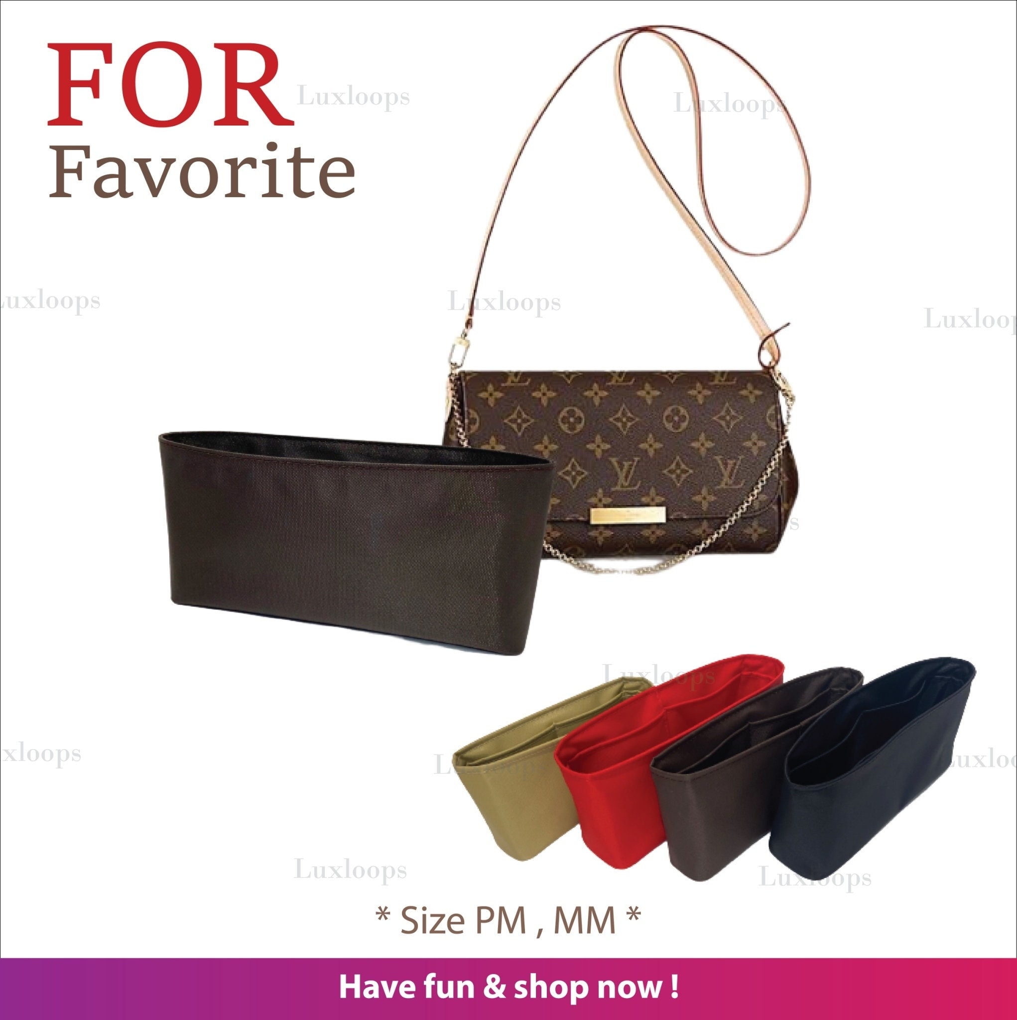 Free Shipping Louis Vuitton Bag Insert / LV Favorite PM 