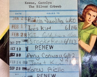 Vintage Library Due Date Card- Nancy Drew- Carolyn Keene- Bookmark plus free gift