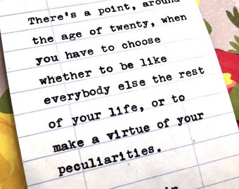 Ursula Le Guin Quote: Hand Typed on Library Card- there’s a