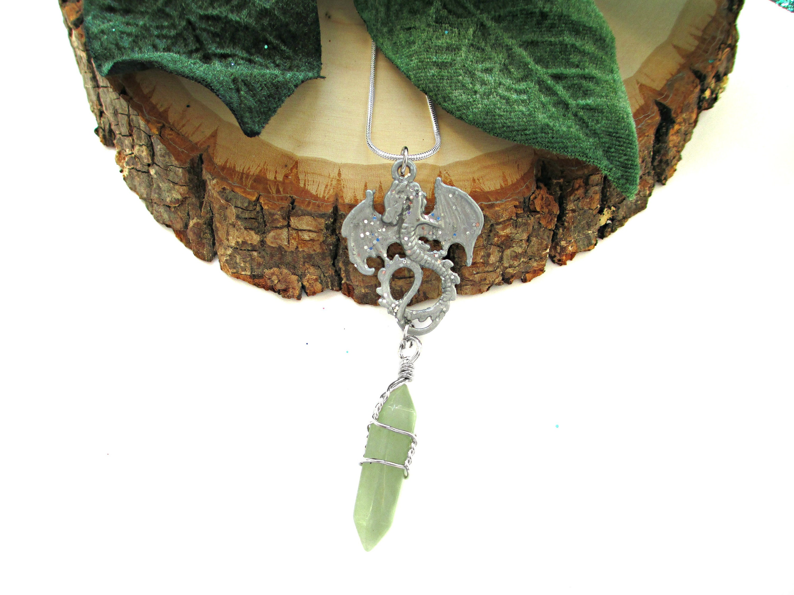 Dragon Necklace/ Best Friend Gift / Dragon Pendant / Crystal Etsy