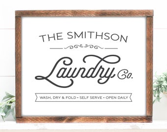 Personalized Laundry Room Sign Featuring Your Last Name, Custom Printable Digital File (JPG), Various Sizes Available