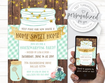 Housewarming party invitation, Housewarming BBQ, Digital file for print/email/text, I design for you with quick turnaround!